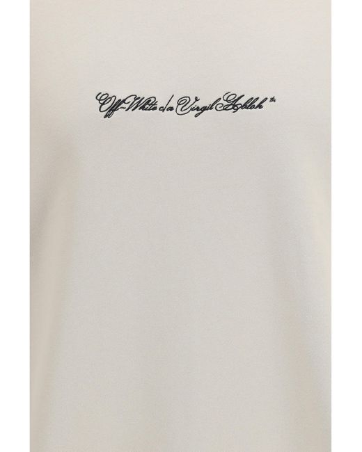 Off-White c/o Virgil Abloh White Script Arrow Crewneck Sweatshirt Cotton Sweatshirts for men