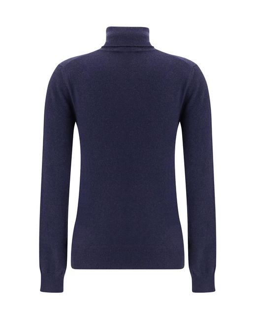 Balenciaga Blue Cashmere Turtleneck Sweater