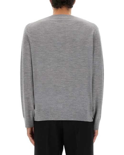 Theory Gray Wool Jersey Jumper Jumpers for men