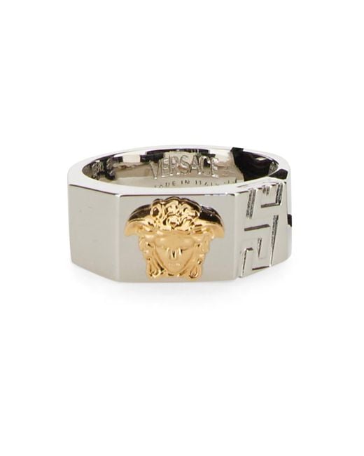 Versace White "nuts & Bolts Jellyfish" Ring for men