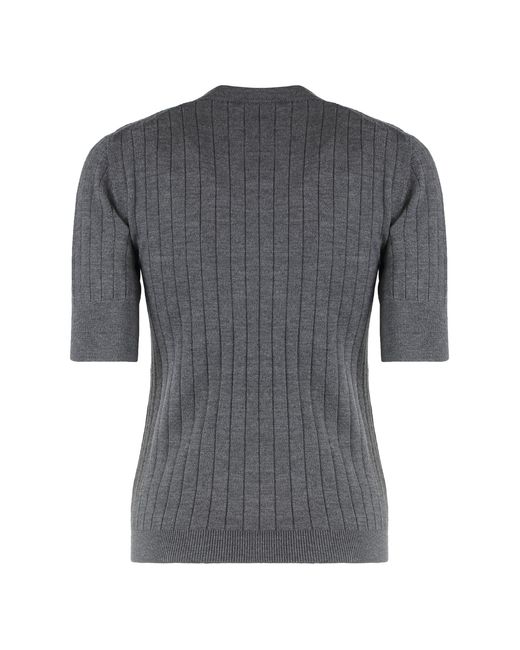 Bottega Veneta Gray Short-Sleeve Sweater Wool