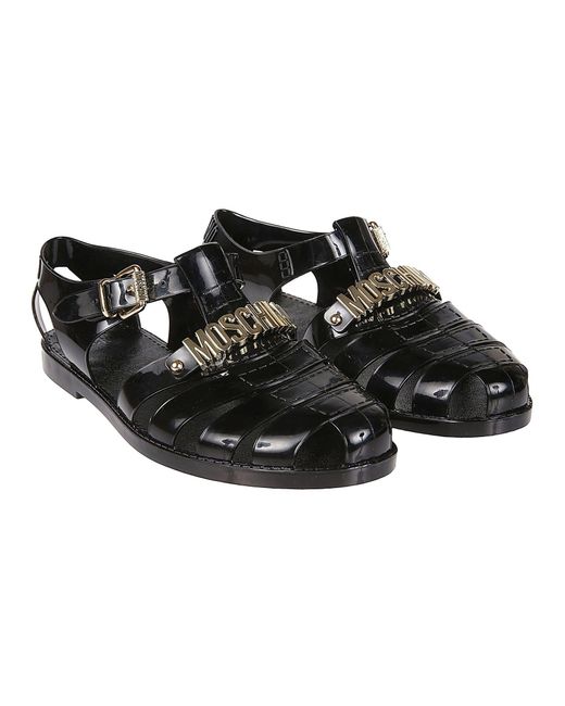 Moschino Black Jelly15 Sandals for men