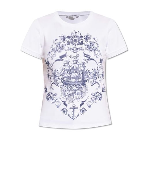 Alexander McQueen White T-Shirt With Print On The Chest