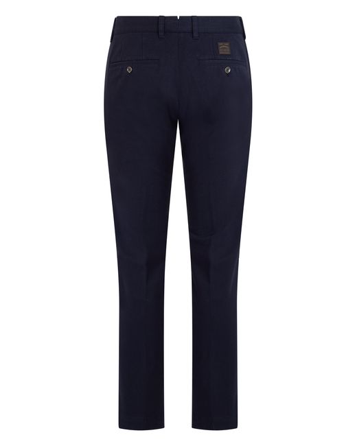Slowear Blue Slim Fit Trousers Cotton for men