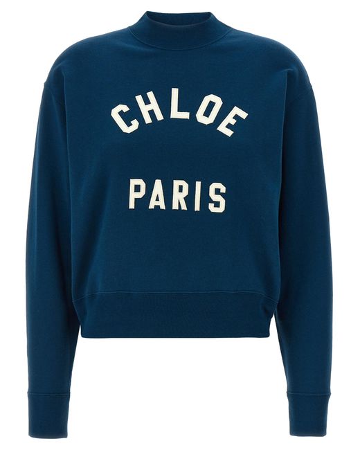 Chloé Blue Cotton Sweatshirt