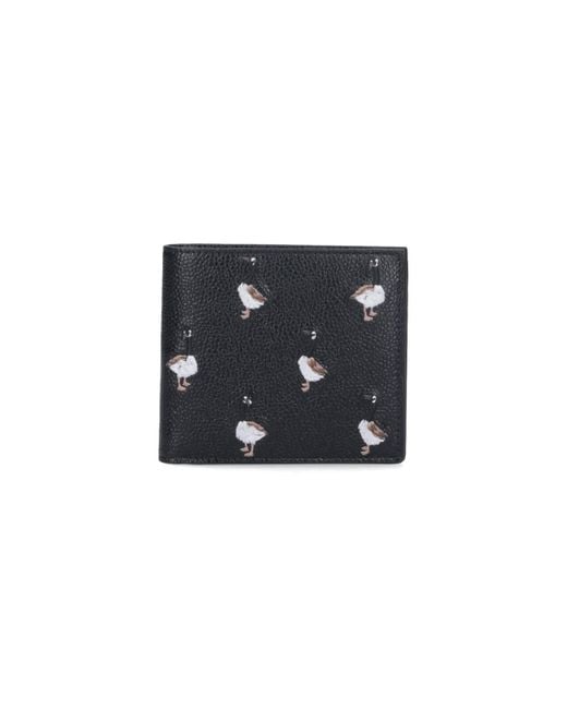 Thom Browne Black Bi-Fold Wallet Goose for men