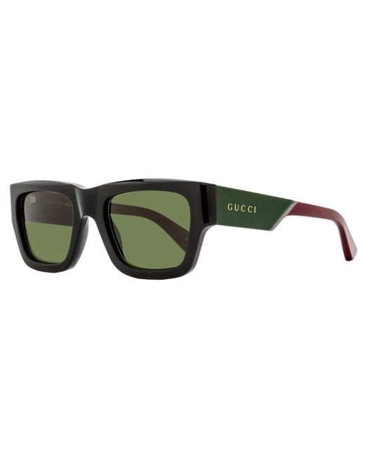 Gucci Green Bilayer Rectangular Sunglasses Gg1668S 003-- 52Mm Plastic (Acetate) for men