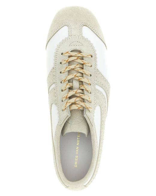 Dries Van Noten White Suede Sneakers
