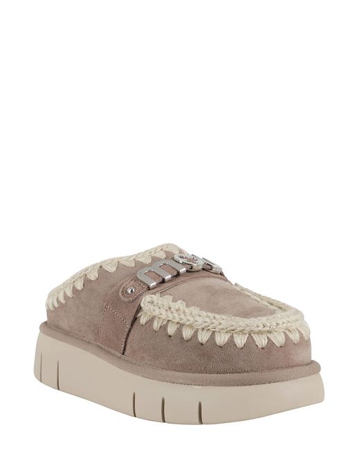Mou Gray Bounce Clog Metal Logo