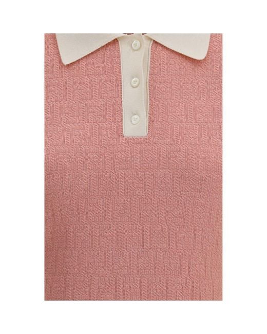 Fendi Pink Multicolor Polyamide Casual Dress