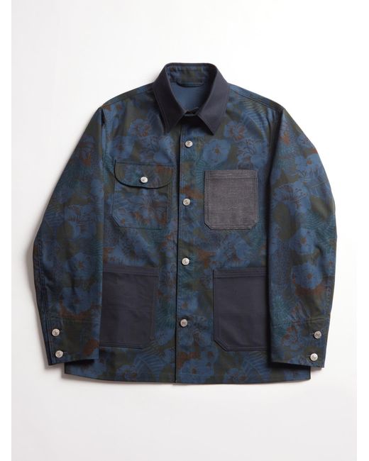 Doppiaa Blue Aapice Printed Jacket for men