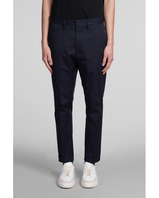 Low Brand Cooper T1.7 Pants In Blue Cotton for men