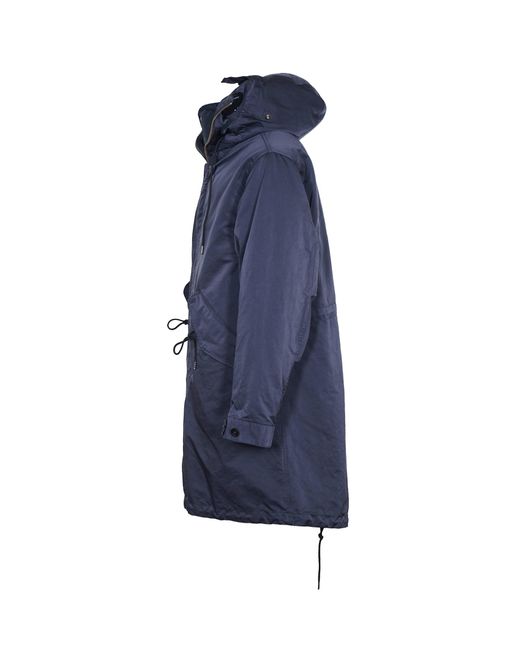 C P Company Blue Concealed Hooded Parka for men