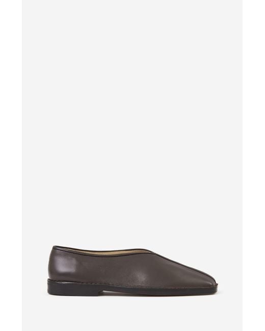 Lemaire Brown Flat Piped Slippers Shoes for men