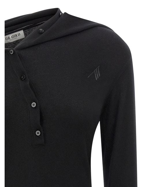 The Attico Black Cashmere Wool Dress