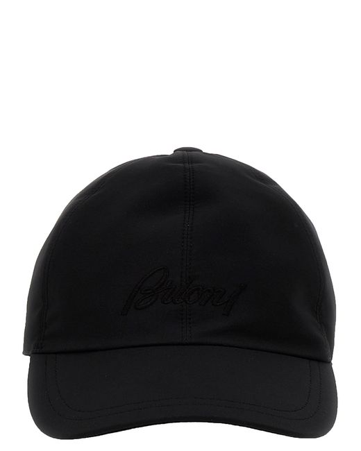 Brioni Black Logo Cap Hats for men