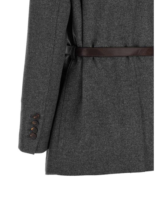 Brunello Cucinelli Black Virgin Wool Blazer Clothing