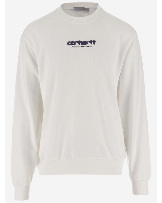 Carhartt White Cotton Sweatshirt With Logo for men