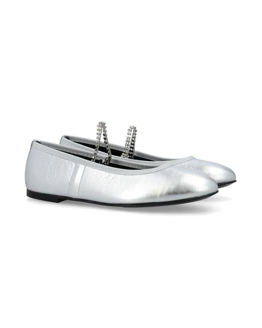 KATE CATE White Juliette Double Chain Ballet Flat