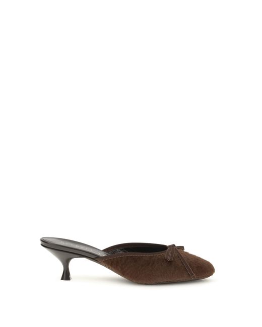 Herbert Levine White Sandals Fur