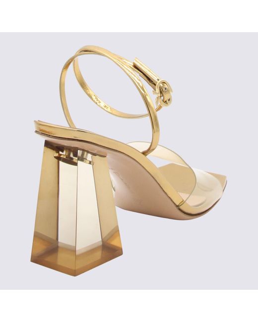 Gianvito Rossi Metallic Mekong Leather And Pvc Cosmic Sandals