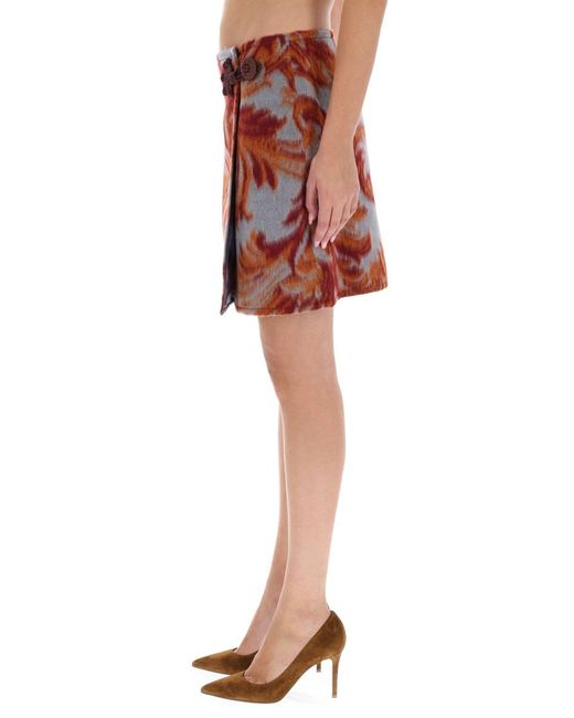 Etro White Wallet Skirt Wool