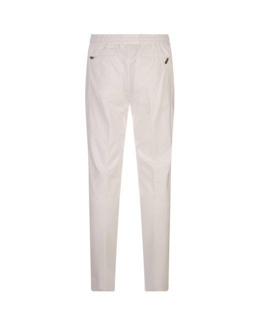 PT01 White Soft Fit Trousers for men
