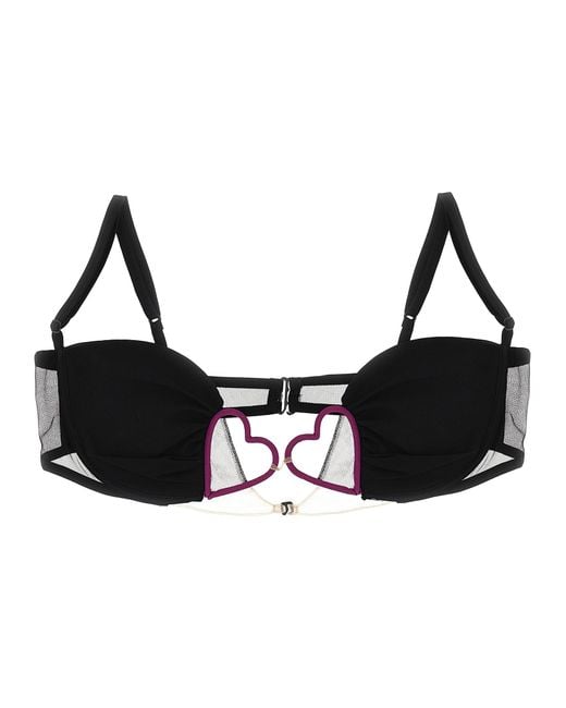 Nensi Dojaka Black 'Heart' Bra
