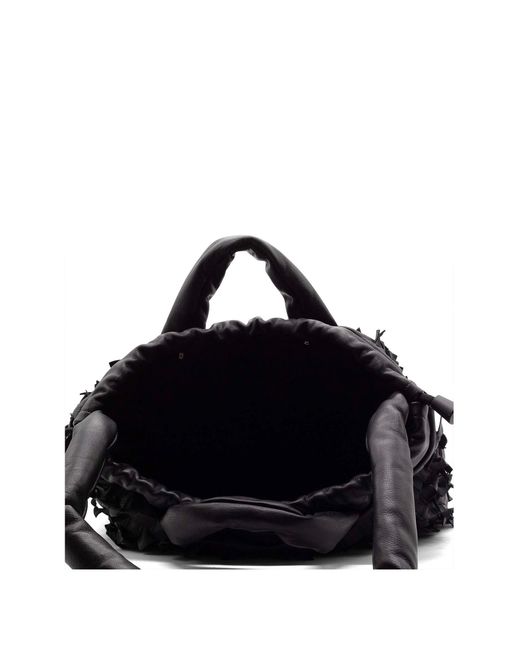 Vic Matié Black Leather Handbag With Shoulder Strap