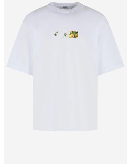 Off-White c/o Virgil Abloh Gray Cotton T-Shirt Spices Arrow T-Shirts for men