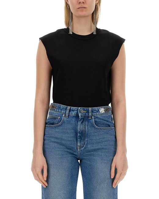 Rabanne Black Cotton T-Shirt T-Shirts