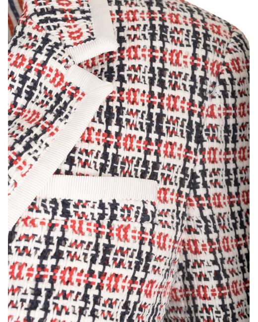 Thom Browne Pink Cotton Tweed Blazer