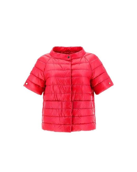 Herno Red Polyamide Full-Length Jacket Clothing