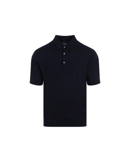 Zegna Blue Short Sleeved Polo Shirt for men