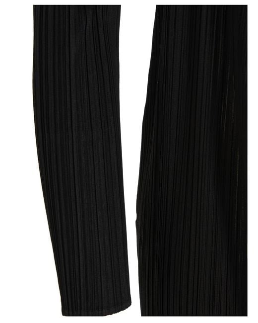 Pleats Please Issey Miyake Black Polyester Cardigan Clothing