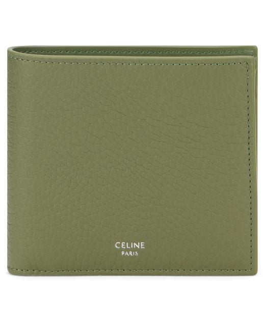 Céline Green Wallet Hammered Leather Calf Skin & Cardholders for men
