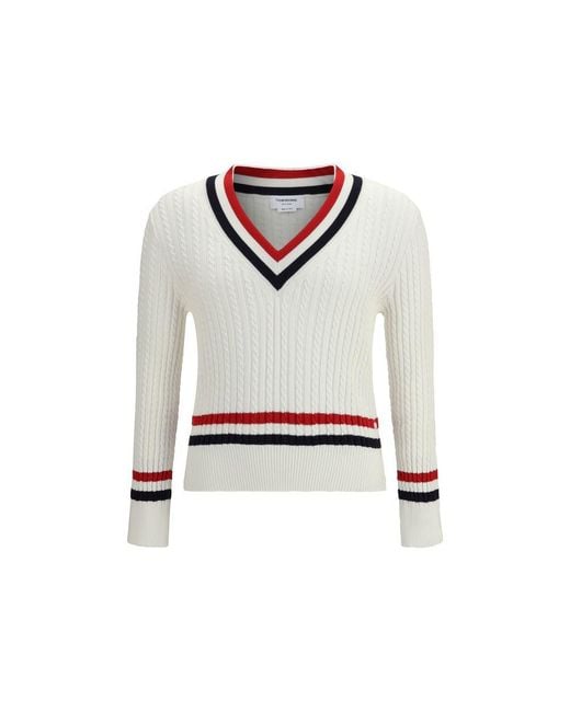 Thom Browne White Cotton Sweatshirt for men