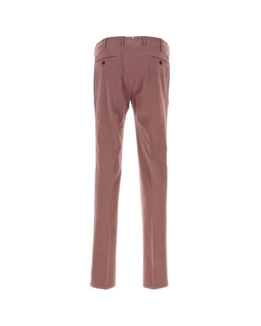 PT Torino Red Antiqued Stretch Modal Blend Pant for men