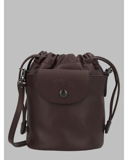 Longchamp Brown Bucket Bag Le Pliage Xtra Leather Shoulder