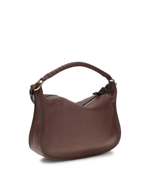 Chloé Brown Shoulder Bag Marcie Calf Leather