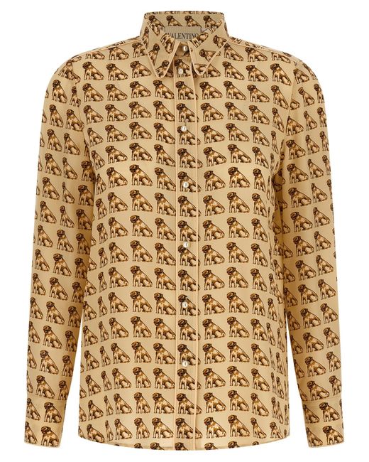Valentino Garavani Natural Petit Charles Print Shirt Silk Shirt, Blouse