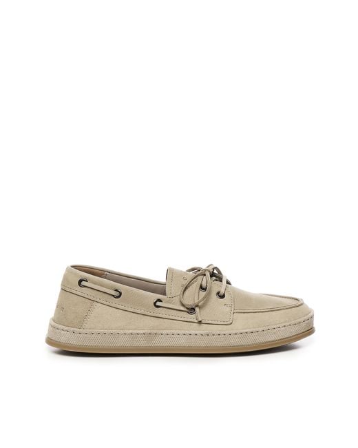 Hogan White Flat Shoes Suede for men