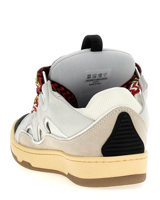 Lanvin Gray Curb Sneakers Calfskin Leather Polyester for men