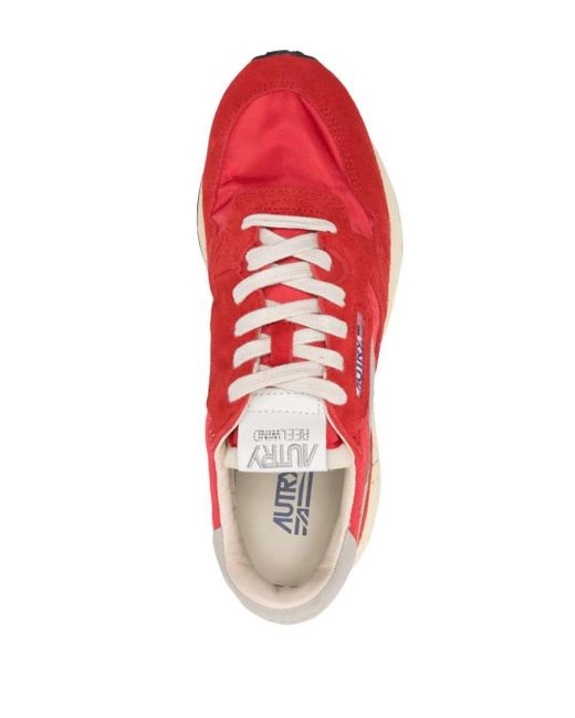 Autry Reelwind Low Sneakers In Red Nylon And Suede for men