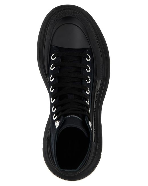 Alexander McQueen Black Tread Slick Boots, Ankle Boots