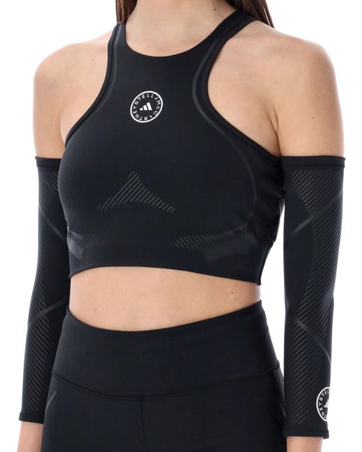 Adidas By Stella McCartney Blue Truepace Running Crop Top With Arm Guards