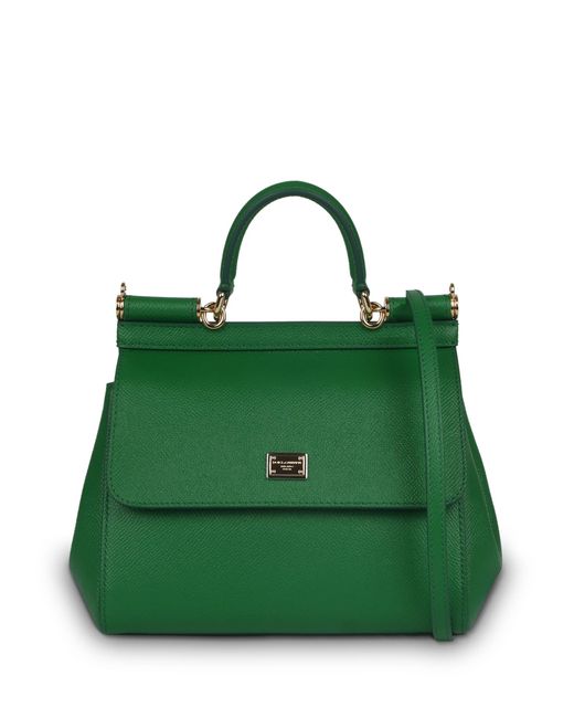 Dolce & Gabbana Green Sicily Mini Leather Tote Bag