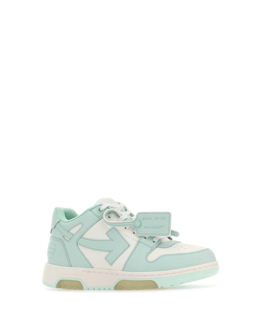 Off-White c/o Virgil Abloh Blue Two-Tone Leather Out Of Office Sneakers for men