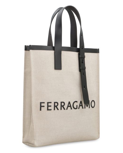 Ferragamo Natural Canvas Tote Bag for men
