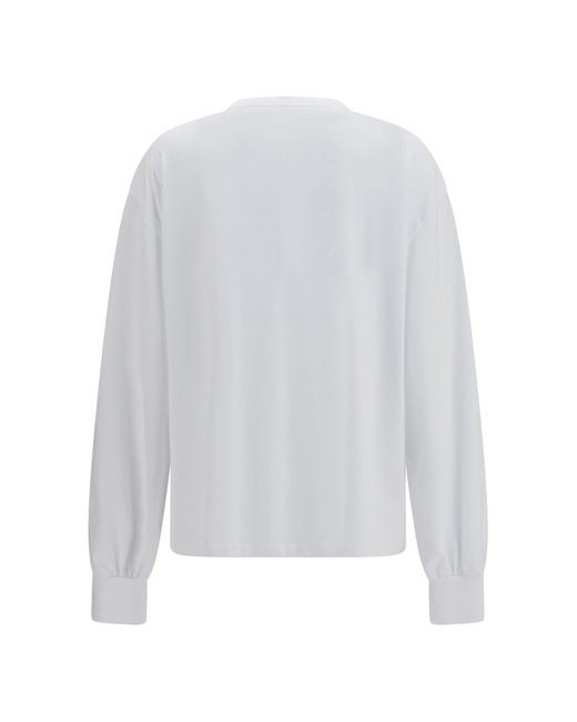 Ganni White Strawberry Long-Sleeve Cotton T-Shirt T-Shirts